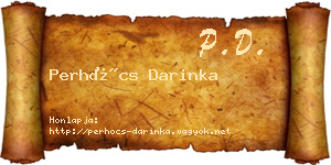 Perhócs Darinka névjegykártya